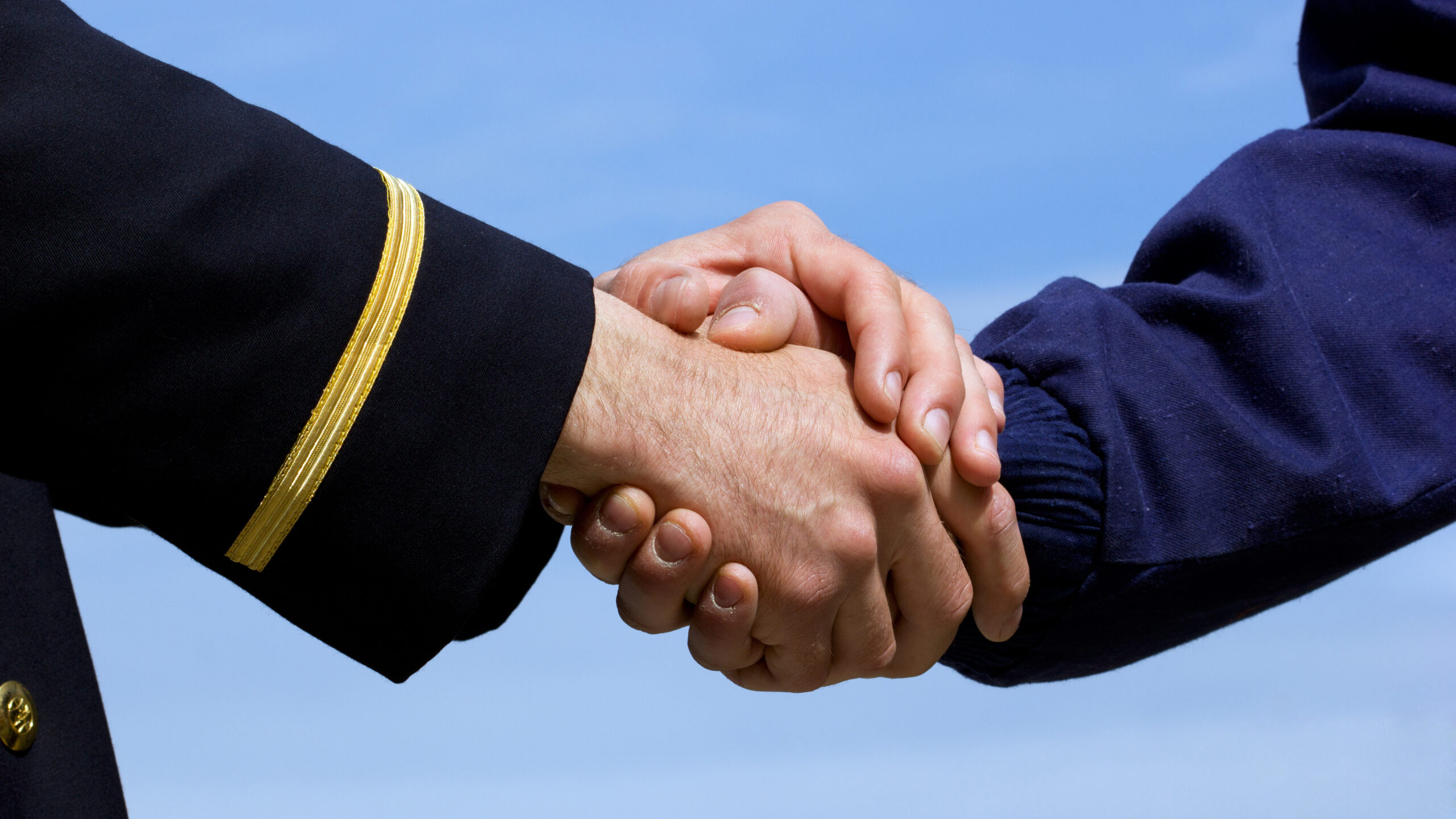 Handshaking pilot and aircraft mechanic